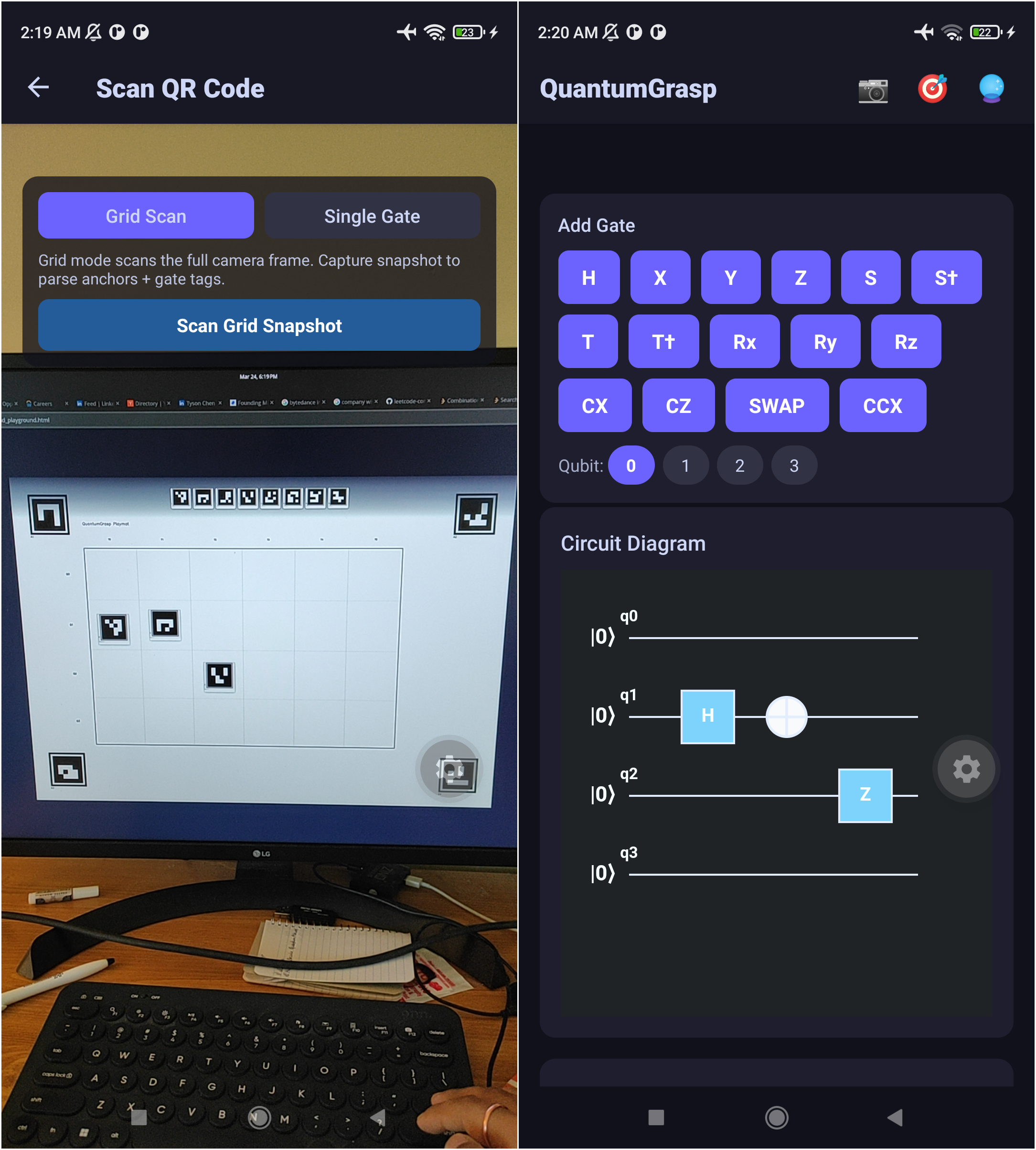 QGrasp - Mobile app for quantum computing education
